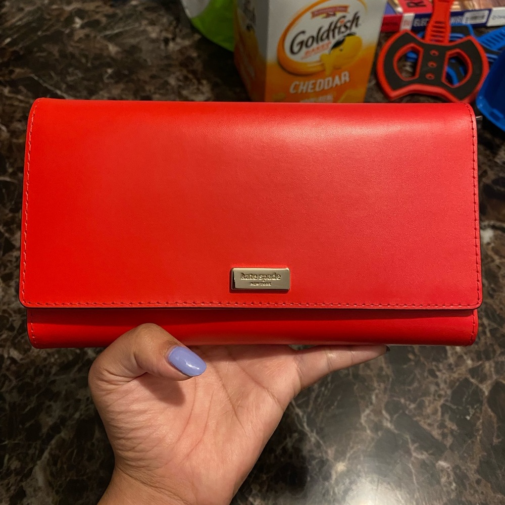 Kate Spade Vibrant Red Trifold Wallet